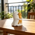 thumbnail image 6 of Cute Ghost Holding Cat Figurine, Non-Scary Halloween Decorations for Desk, Small Milky White Ghost Statue for Tiered Tray, Kawaii Spooky Home Office Decor for Kids Room & Shelf Display, 6 of 8