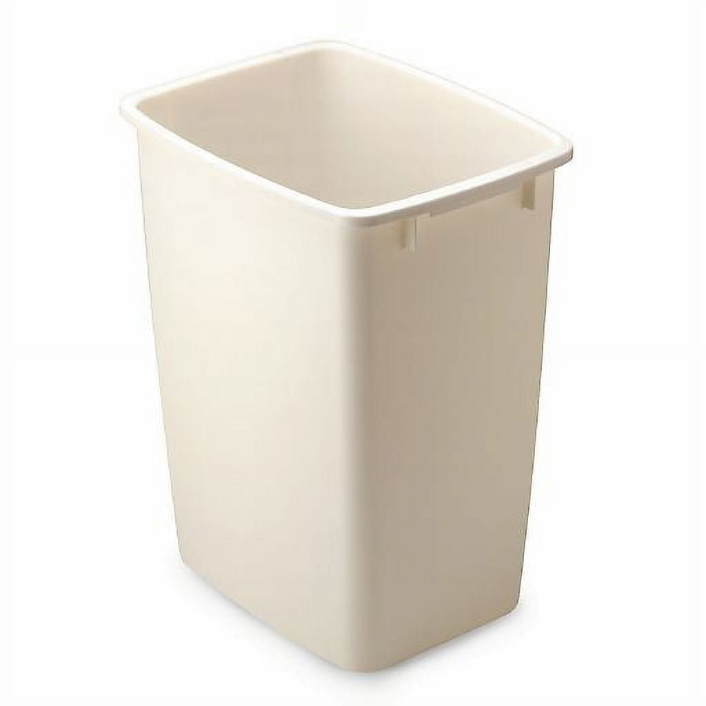 Rubbermaid Small Trash, 9-Gallons, Beige, Plastic Garbage Can/Wastebasket  for Kitchen/Bathroom fits Under-Sink/Desk/Countertop/Cabinet, 21-quart