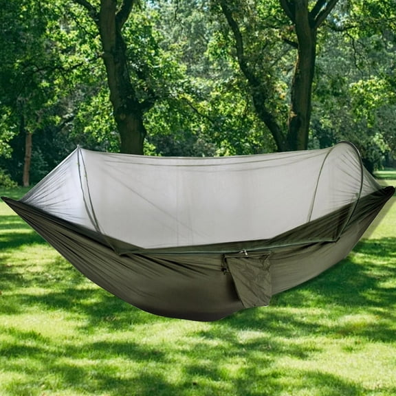 Outdoor Mosquito Proof Hanging Bed with Net Cover | 250x120cm Lightweight Camping Bed | Nylon Material for Camping, Picnics & Backyard Use | Easy Setup with Accessories