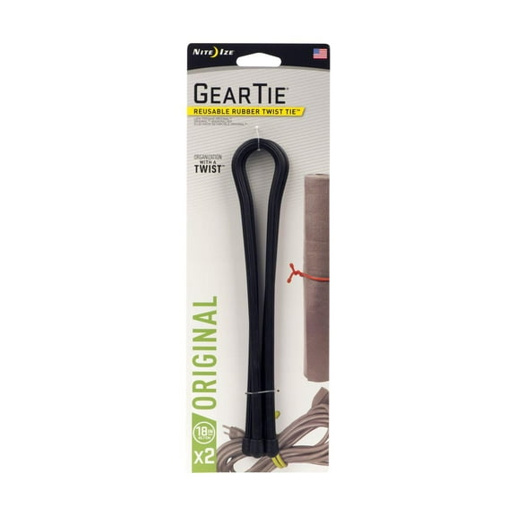 Gear Tie Reusable Rubber Twist Ties, 2-Pk., 18in., Model# GT18-01-2R3