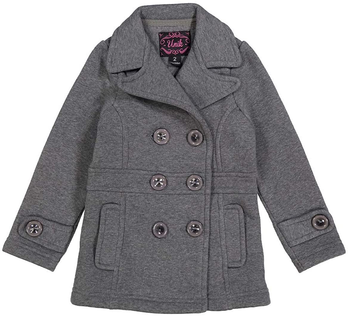 unik Girl Fleece Coat with Buttons, Dark Grey Size 2 - image 4 of 6