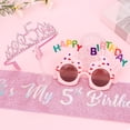 thumbnail image 5 of Decoraciones de Cumpleaños, Kit de Sash y Corona con Brillo con Gafas de Sol de Feliz Cumpleaños, Corona de Princesa Tiara y Accesorio de Atuendo para Fiesta de Sash, 5 of 5