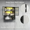 thumbnail image 6 of Bathroom Wall Cabinet, Metal Medicine Cabinet with Glass Doors, Wall Mounted Storage Cabinets, Wall Cabinets for Bathroom Storage, Kitchen, Laundry Room (Including 2 LED Lights), 6 of 9