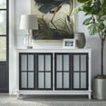 thumbnail image 2 of TMS Hampshire 52" Modern Two-Tone Sideboard with Tempered Glass Doors and Two Ajustable Shelves, White/Black, 2 of 6