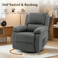 thumbnail image 4 of Lnsenfin Swivel Rocker Recliner Chair Small Recliners for Small Spaces for Living Room,Grey, 4 of 6