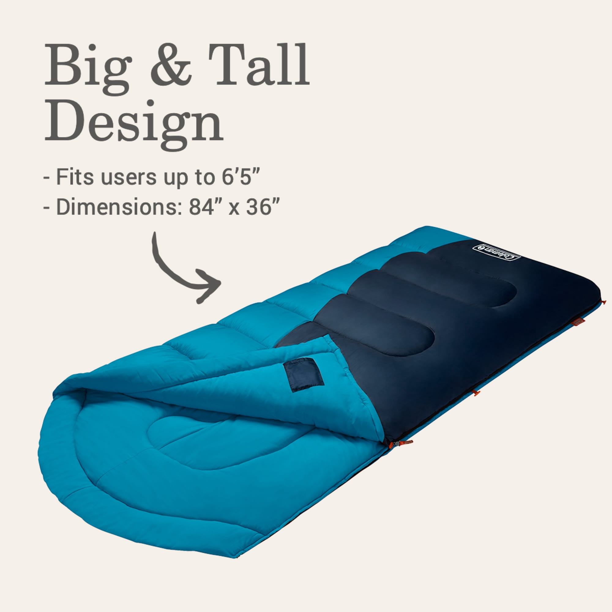 Coleman Montauk 40F Big and Tall Sleeping Bag