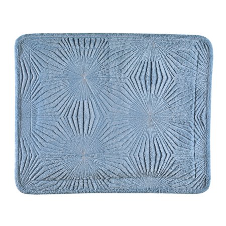 Faux Fur Shams Embroidered Starburst Patterned Faux Fur Textured Pillow Sham - Bedroom Decor for Any Season ()