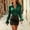 #0163-Green, variant on Women's V-Neck Puff Long Sleeve Flare Cuff Blouse Casual Dressy Top for Office Daily Button Down Shirt