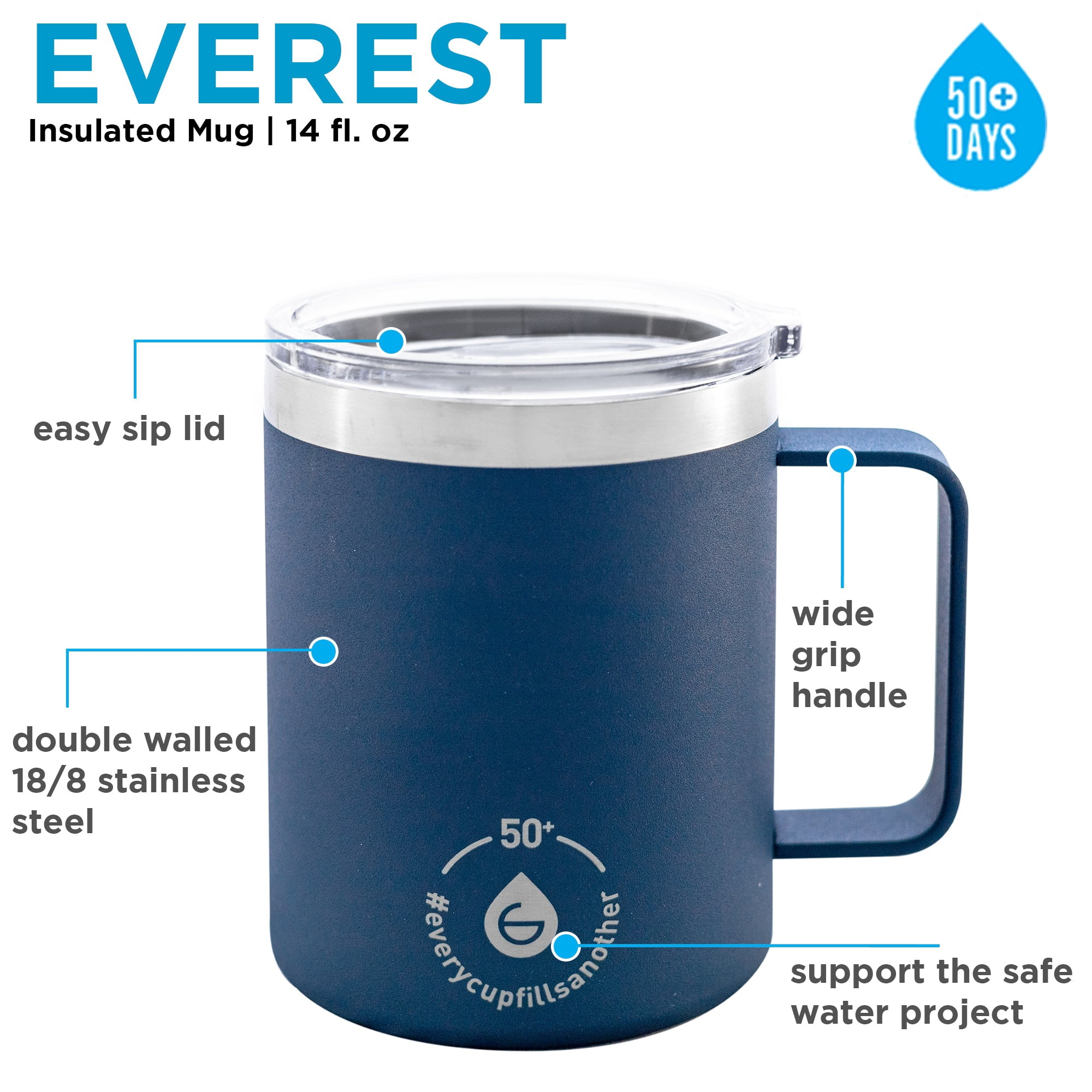 GROSCHE Everest Stainless Steel Coffee Mug - Thumbnail 2