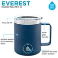 thumbnail image 3 of GROSCHE Everest Stainless Steel Coffee Mug 14oz with Lid and Handle, Mountain Blue, 3 of 8