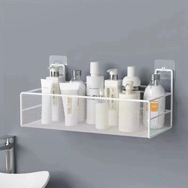 Wall-Mount Bathroom Shelf Shower Shampoo Rack Toilet Accessories Kitchen μ* ην