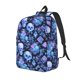 thumbnail image 1 of Disketp Skull blue crystal flower Mochila de Lona Estampada, Mochila Escolar de Viaje Ligera para Estudiantes y Portátil-Small, 1 of 5