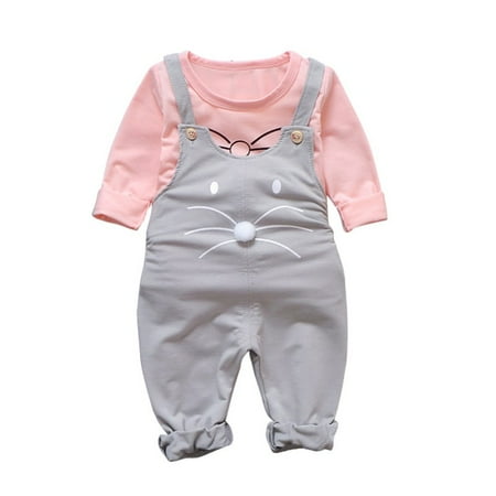 

Newborn Infant Baby Boy Girl Clothes Unisex Long Sleeve Romper Top Pants Set Fall Winter Bodysuit 6M-4T