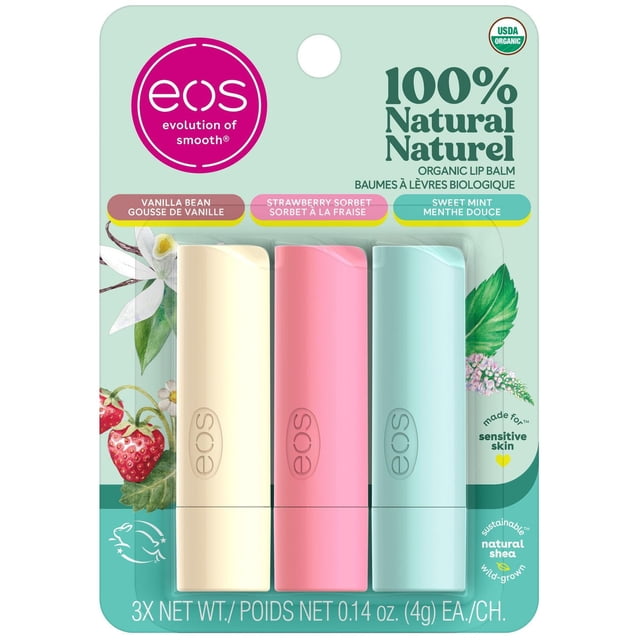 eos 100% Natural and Organic Lip Balm Sticks, Variety pack