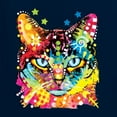 thumbnail image 5 of Wild Bobby Dean Russo Colorful Blue Eyes Cat Cat Lover Women Racerback Tank Top, Navy, Large, 5 of 5