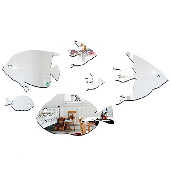 Adhesivo de pared moderno, adhesivo de pared con forma de escuela de peces, adhesivo de pared de fondo, adhesivo de pared novedoso, funcionalidad versátil