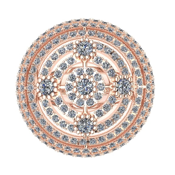 Genuine 2ct Round Cut Diamond Prong Cluster Halo Bridal Fancy Engagement Ring Wedding Solid 10K Gold JK I1