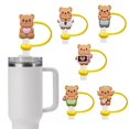 thumbnail image 4 of Bear Shaped Straw Cap - Cute Design, Safe PVC Material, Perfect for 10mm Straws, 4 of 7