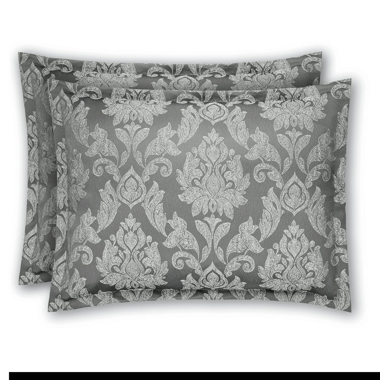 Mainstays Damask 4-Piece Grey Jacquard Comforter Set, Twin/Twin XL