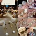 thumbnail image 3 of BLOPQ Gorgeous 925 Silver Earrings Stud Crystal Cubic Zircon Dangle Wedding Women-001-Multilayer Circle, 3 of 9