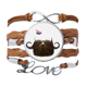 thumbnail image 1 of Pulsera de cuero Negro trenzado pulsera de cuerda de amor Unbranded M, 1 of 3