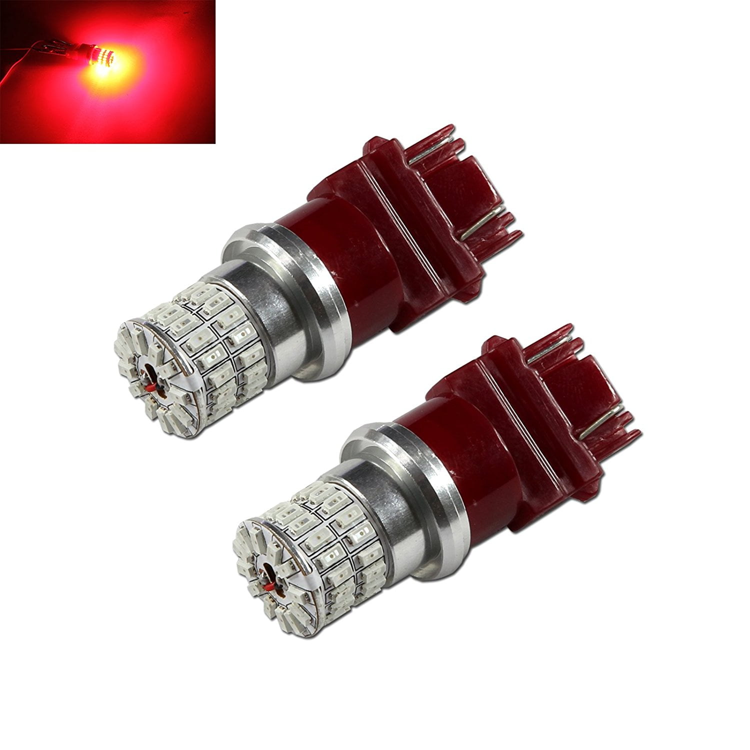 3157 Red High Power 3014 Chip 48LED Turn Signal/Brake/Tail Light Bulbs (3157, Red)