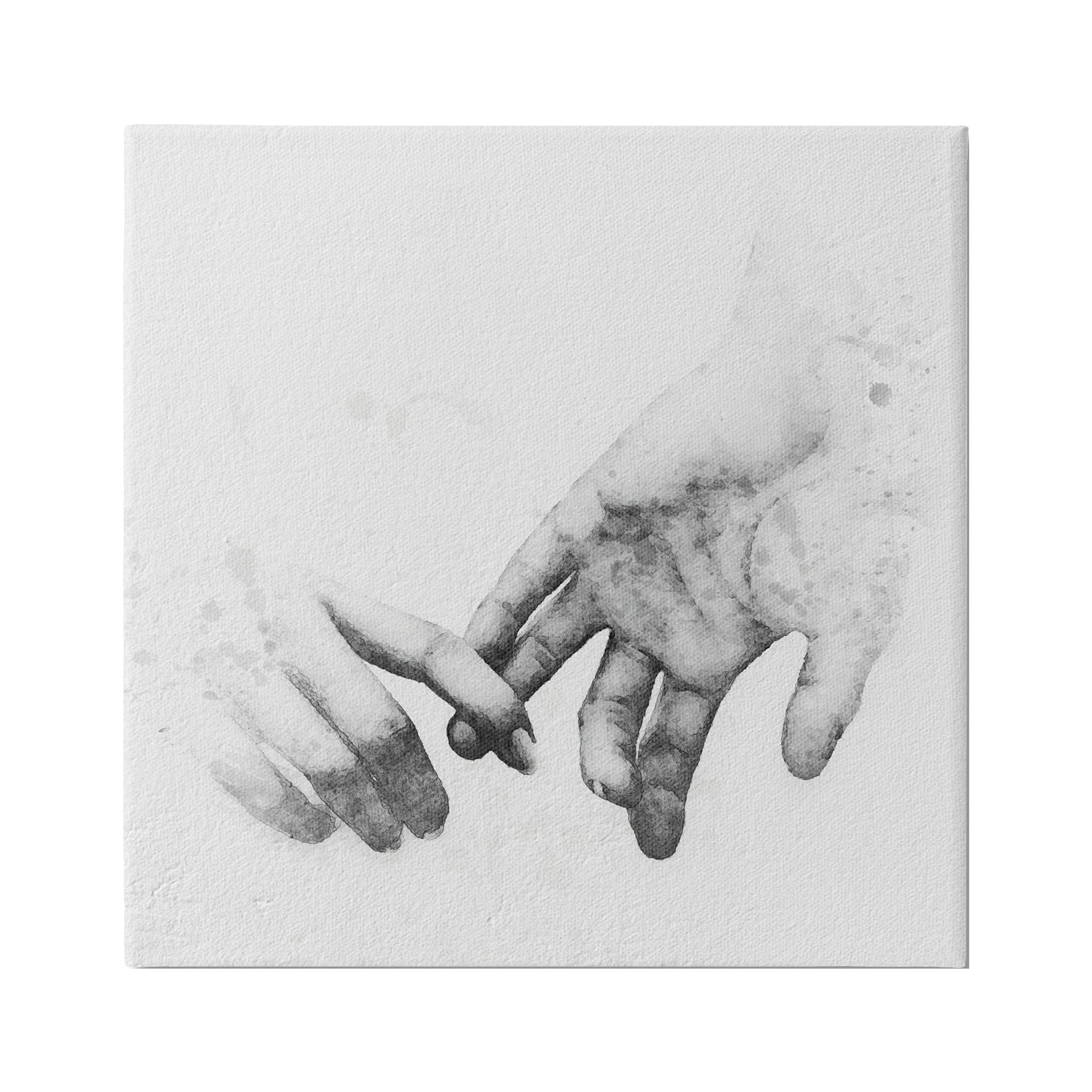 Stupell Industries Holding Hands Drawing Novelty Drawing Gallery Wrapped Canvas Print Wall Art 30 x 30