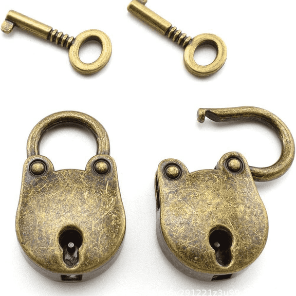 FACEGA Vintage Padlock,Padlock with Key,Locker Lock