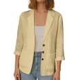 thumbnail image 2 of Spring Jackets For Women Solid Color Casual Button Three Quarter Sleeve Top For Everyday Airy Layered Wear Light Jackets For Women, 2 of 6