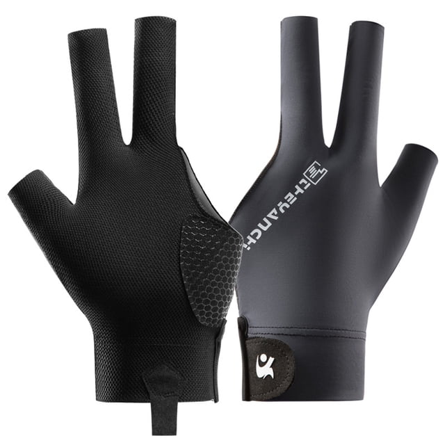 Guantes de billar profesionales D258 ligeros y transpirables de tres dedos, antideslizantes, para billar individual