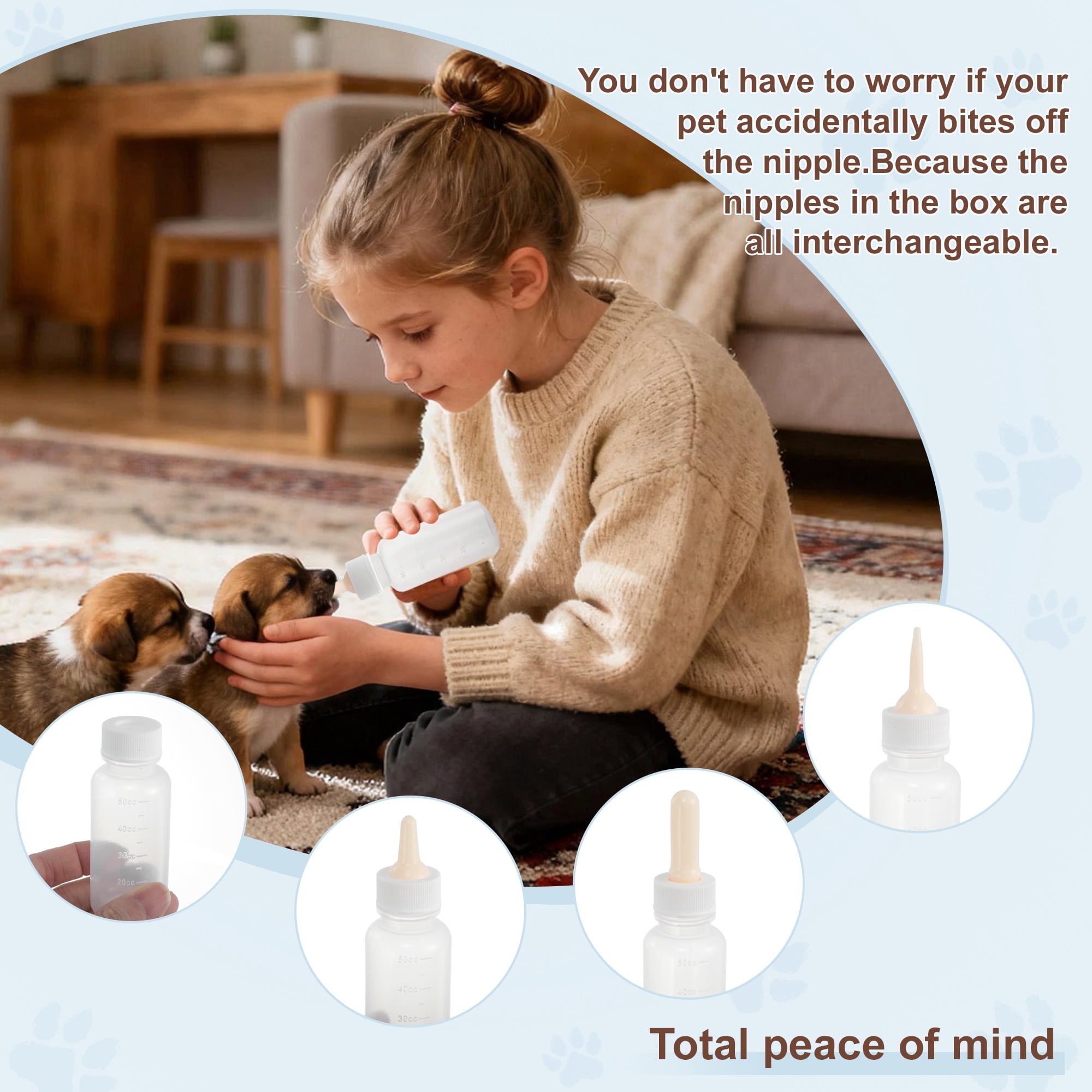 Unique Bargains Kitten Bottle Feeding Kit Apricot