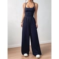 thumbnail image 4 of Women'S Summer Jumpsuit Spaghetti Strap One-Piece Outfit Wide Leg Baggy Pants Romper M, 4 of 8