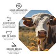 thumbnail image 3 of Lsque Countryside Flower Cow Pattern 4" Drink Coasters Set of 4, PVC Leather Absorbent Coasters, Table Coaster Set Decorative Coffee Cup Coasters Housewarming Gift -Octagon, 3 of 6