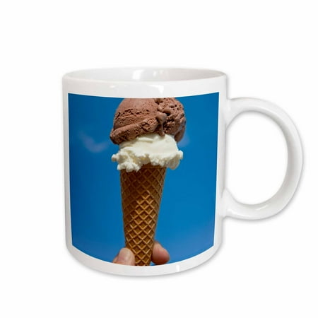 Chocolate Vanilla Cheesecake Recipe 3dRose Ice cream cone, chocolate and vanilla, Sicily, Italy - Ceramic Mug, 15-ounce ()