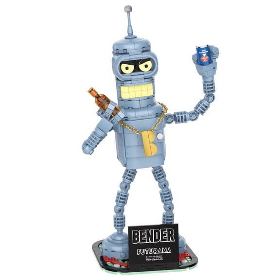 Brickcraft Futurama Bender Brick Building Kit (396-Piece Set), Sci-Fi Collectible Display Figure, Toy Brick Set Model for Adults, Teens, and Fans of Animated TV