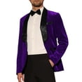 thumbnail image 4 of INSPIRE CHIC Velvet Tuxedo Blazers for Men's Shawl Lapel Formal Wedding Sports Coats M Purple, 4 of 5