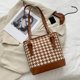 thumbnail image 3 of Bolsa de tela escocesa retro Mujer PU Cubo Totes de hombro casuales (marrón) Ehuebsd Para Estrenar, 3 of 9