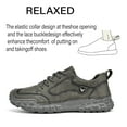thumbnail image 3 of Mens Leather Walking Shoes Outdoor Breathable Casual Sneakers Non-slip Lightweight Lace-up Driving Shoes Gray 9.5 US, 3 of 7