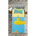 thumbnail image 3 of Ambesonne Yellow Submarine Quilted Bedspread Set 2 Pcs, Sea Creatures, Twin Size, Blue Yellow Beige, 3 of 3