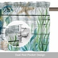 thumbnail image 6 of Ocean Turtle Valance Curtain Coral Starfish Vintage Wood Texture Window Valances Rod Pocket Short Curtains Window Treatments for Kitchen Bedroom Bathroom Laundry 42" x 12", 6 of 9