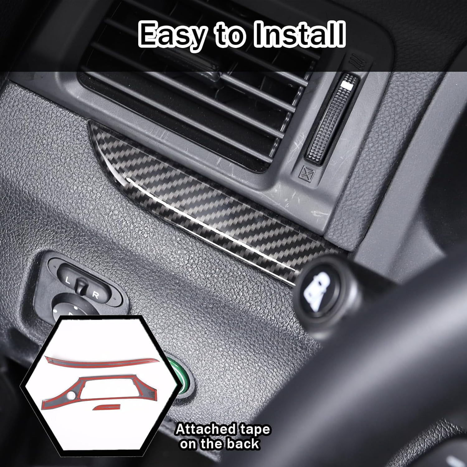 TINKI Center Console Dashboard Panel Strip Trim for Honda Pilot 2016-2022 Interior Decorative Cover Protector Accessories , ABS