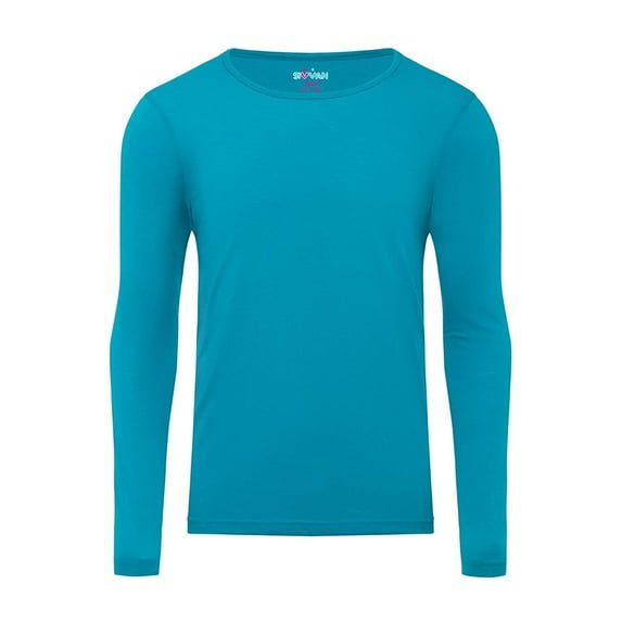 Sivvan Men’s Long Sleeve Underscrub Tee - Men’s Comfort T-Shirt - S8506 - Teal Blue - 2X