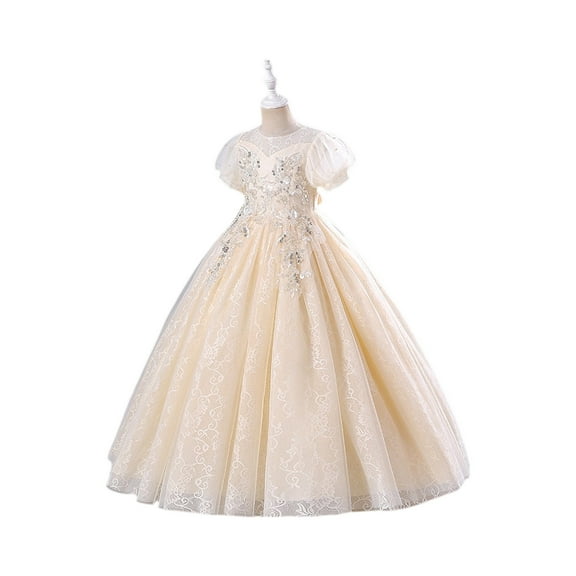 LWavelet Girls Elegant Flower Girl Dress Princess Formal Gown for Weddings Party Pageants Communion Ball
