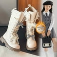 thumbnail image 2 of Warm Winter Boots Girls With Cute Bow Detail Cozy Lined Long Boots Kids Non Slip Sole Footwear Cold Weather Clothes, 2 of 9