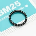 thumbnail image 3 of BM25 Blackline Twisted Metal Seamless Clicker Hoop Ring, 3 of 3