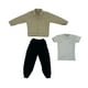 thumbnail image 2 of Ropa para figuras de acción a escala 1/6, disfraz de muñeca, trajes, ropa en miniatura para vestir, pantalones para muñecas masculinas de 12 pulgadas, Caqui, 2 of 8