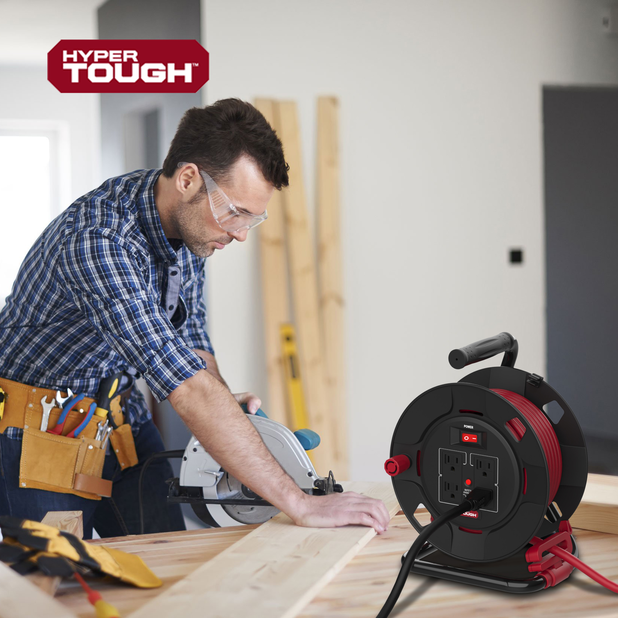 Hyper Tough 50-Foot Cord Reel with 4 Power Outlets photo 7