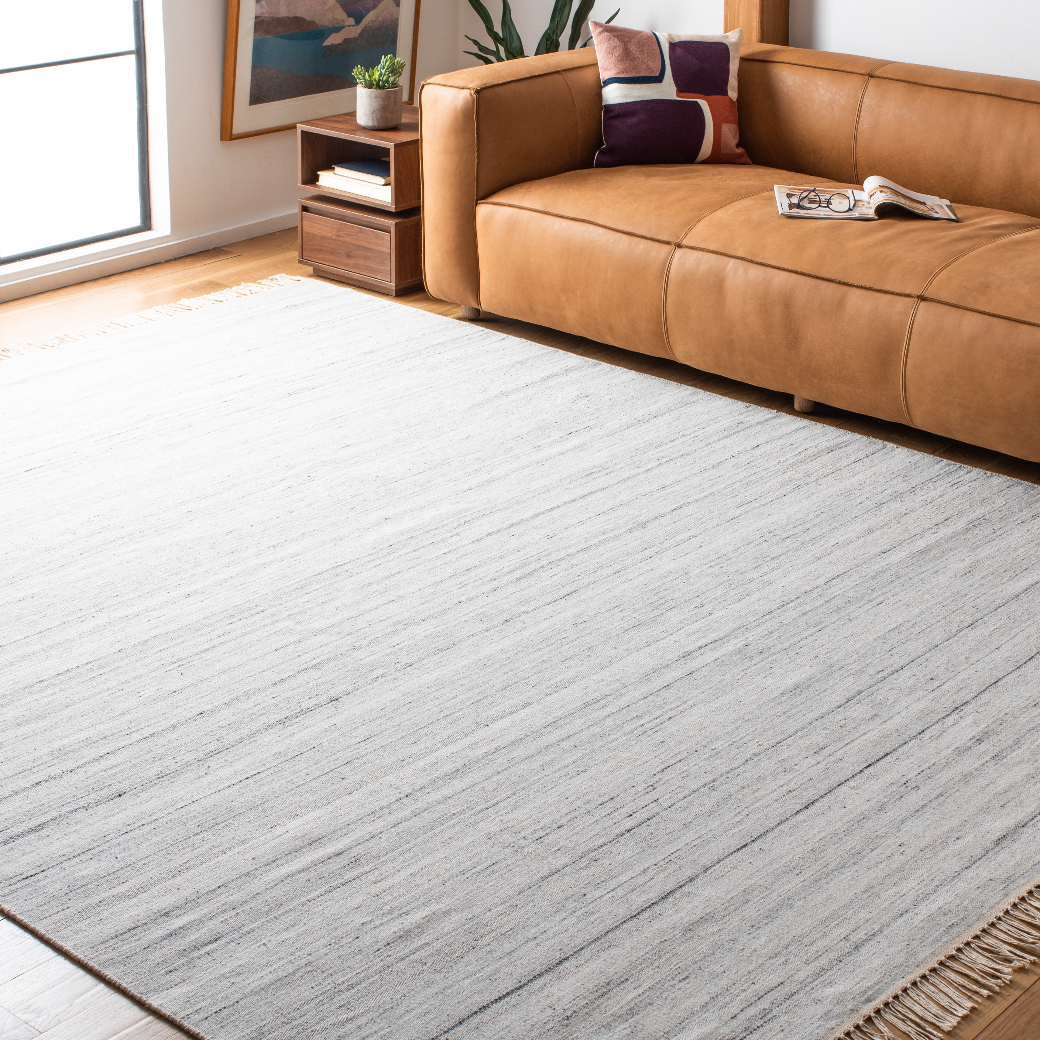 SAFAVIEH Kilim Russell Striped Area Rug, Ivory/Grey, 8' x 10'