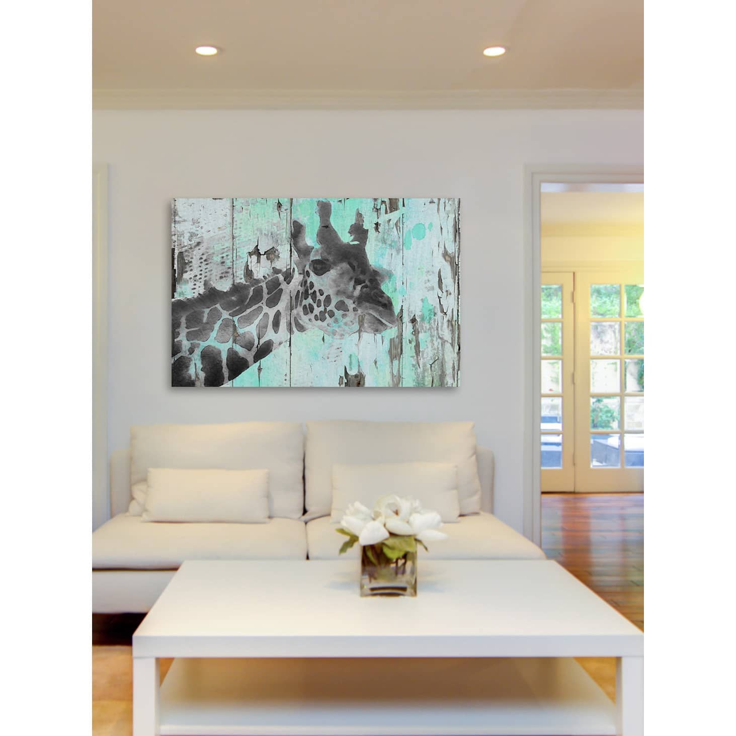 Inquisitive Giraffe Painting Print on Wrapped Canvas