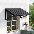 thumbnail image 3 of BACKYARD BEAUTIFUL Metal Awning 40" x 24", Front Door and Window Canopy with Powder-Coated Frame, Weather Resistant Sun and Rain Shelter for Patio, Entrance, Porch and Balcony, Dark Gray, 3 of 9